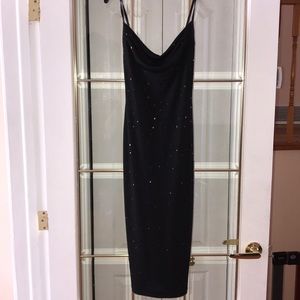 Black sequin midi dress!!